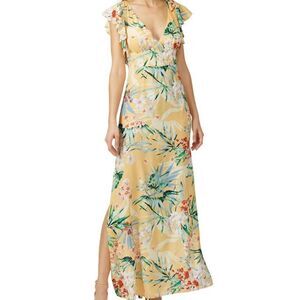 Finders Keepers Floral Paradise Maxi Strappy Back Yellow Women's Size 10